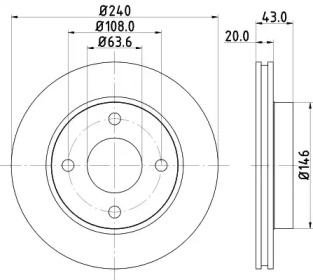 Тормозной диск HELLA 8DD 355 102-221