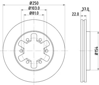 Тормозной диск HELLA 8DD 355 102-331