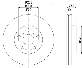 Тормозной диск HELLA 8DD 355 102-351