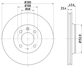 Тормозной диск HELLA 8DD 355 102-401