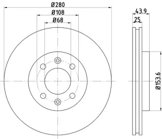 Тормозной диск HELLA 8DD 355 102-411