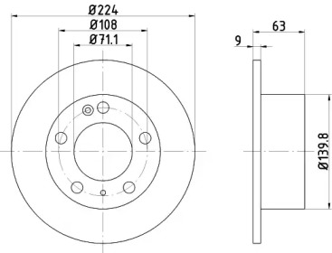 Тормозной диск HELLA 8DD 355 102-461