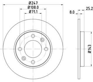 Тормозной диск HELLA 8DD 355 102-501