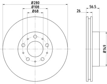 Тормозной диск HELLA 8DD 355 122-462