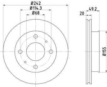 Тормозной диск HELLA 8DD 355 102-641