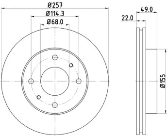 Тормозной диск HELLA 8DD 355 102-651