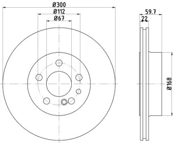 Тормозной диск HELLA 8DD 355 122-222