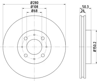 Тормозной диск HELLA 8DD 355 102-901