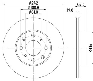 Тормозной диск HELLA 8DD 355 103-101