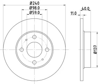 Тормозной диск HELLA 8DD 355 103-141