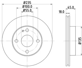 Тормозной диск HELLA 8DD 355 103-171