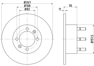 Тормозной диск HELLA 8DD 355 103-261