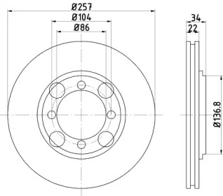 Тормозной диск HELLA 8DD 355 103-281