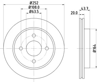 Тормозной диск HELLA 8DD 355 103-381