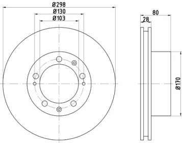 Тормозной диск HELLA 8DD 355 103-461