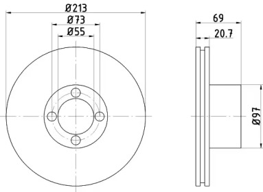 Тормозной диск HELLA 8DD 355 103-471