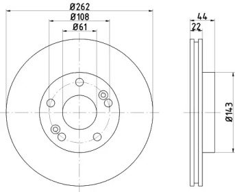 Тормозной диск HELLA 8DD 355 103-521