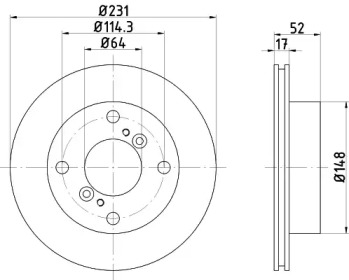 Тормозной диск HELLA 8DD 355 103-591