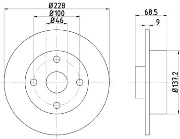 Тормозной диск HELLA 8DD 355 103-621