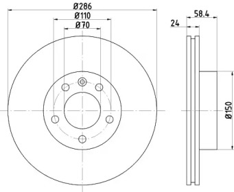 Тормозной диск HELLA 8DD 355 103-711