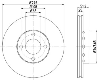 Тормозной диск HELLA 8DD 355 103-761