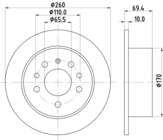 Тормозной диск HELLA 8DD 355 122-282