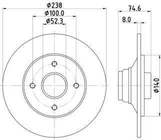 Тормозной диск HELLA 8DD 355 124-171