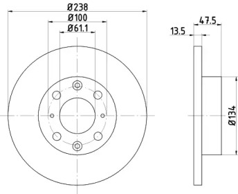 Тормозной диск HELLA 8DD 355 104-031