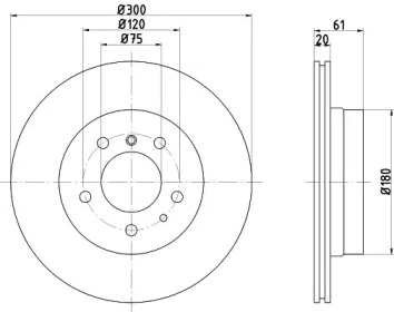 Тормозной диск HELLA 8DD 355 122-122