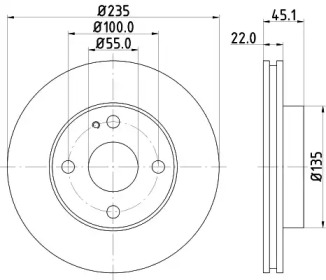 Тормозной диск HELLA 8DD 355 104-151