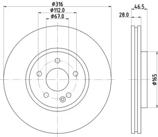 Тормозной диск HELLA 8DD 355 122-272