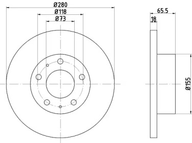 Тормозной диск HELLA 8DD 355 104-381