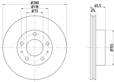 Тормозной диск HELLA 8DD 355 104-401