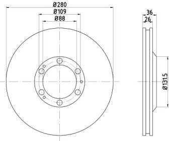 Тормозной диск HELLA 8DD 355 104-721