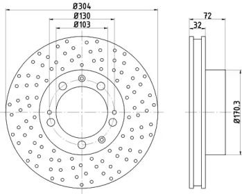 Тормозной диск HELLA 8DD 355 104-741