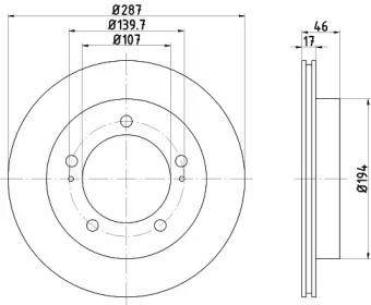 Тормозной диск HELLA 8DD 355 104-771