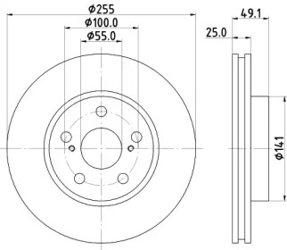 Тормозной диск HELLA 8DD 355 104-891