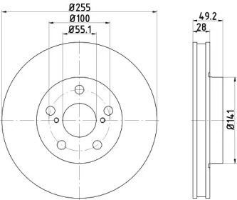 Тормозной диск HELLA 8DD 355 104-901