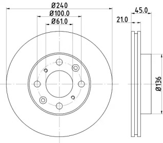 Тормозной диск HELLA 8DD 355 104-941