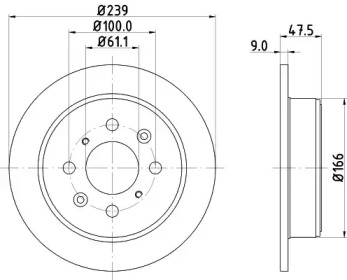 Тормозной диск HELLA 8DD 355 104-951