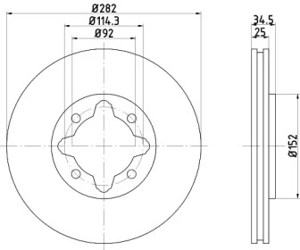 Тормозной диск HELLA 8DD 355 104-971