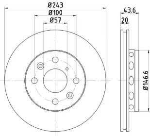 Тормозной диск HELLA 8DD 355 105-011