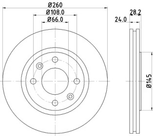 Тормозной диск HELLA 8DD 355 105-021