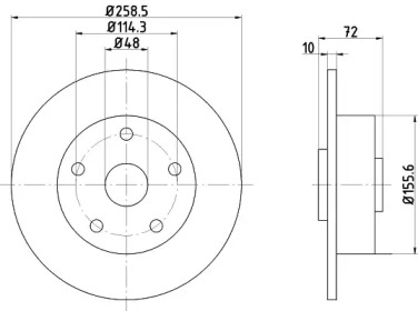 Тормозной диск HELLA 8DD 355 105-061