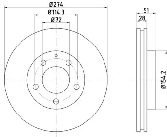 Тормозной диск HELLA 8DD 355 105-081