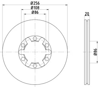 Тормозной диск HELLA 8DD 355 105-111