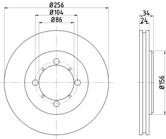 Тормозной диск HELLA 8DD 355 105-121