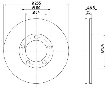 Тормозной диск HELLA 8DD 355 105-181