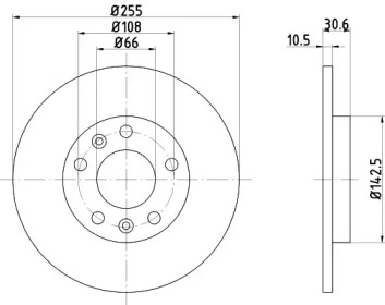 Тормозной диск HELLA 8DD 355 105-281