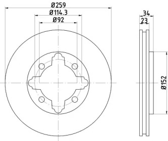 Тормозной диск HELLA 8DD 355 105-291